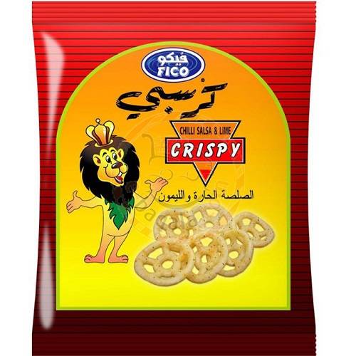 فيكو كرسبي رقائق بطاطا بطعم الصلصه الحارة والليمون 15جم