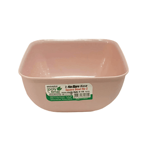 بولي تايم زبدية مربعة 0.5لتر وردي رقمE-130