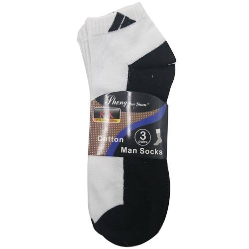 جوارب رجالي ابيض في اسود 3حبة