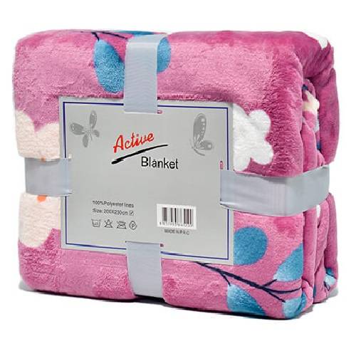 بطانية بتصميم الورد 200×230سم وردي موديل رقم.CHBLKT44-PR-FHP