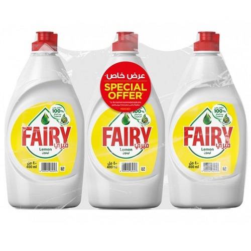 فيري سائل غسيل الصحون بالليمون 400مل 3حبة
