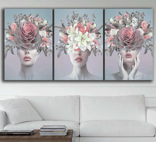 لوحة ثلاثية من الفن الحديث مصنوعة من خام الكانفس عالي الجودة مع اطار داخلي رقم.2252239