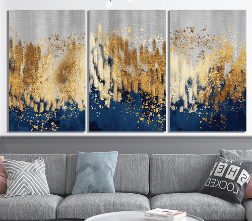 لوحة ثلاثية من الفن الحديث مصنوعة من خام الكانفس عالي الجودة مع اطار داخلي رقم.2252255