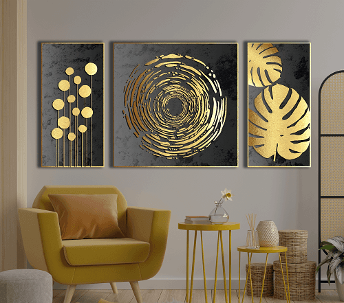 لوحة ثلاثية من الفن الحديث مصنوعة من خام الكانفس عالي الجودة مع اطار داخلي رقم.2252294