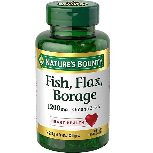 ناتشرز باونتي السمك والكتان ولسان الثور اوميغا3-6-9 72كبسولة هلامية