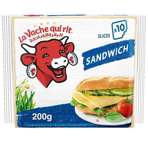 البقرة الضاحكة شرائح جبن ساندويتش 10شرائح 200جم 