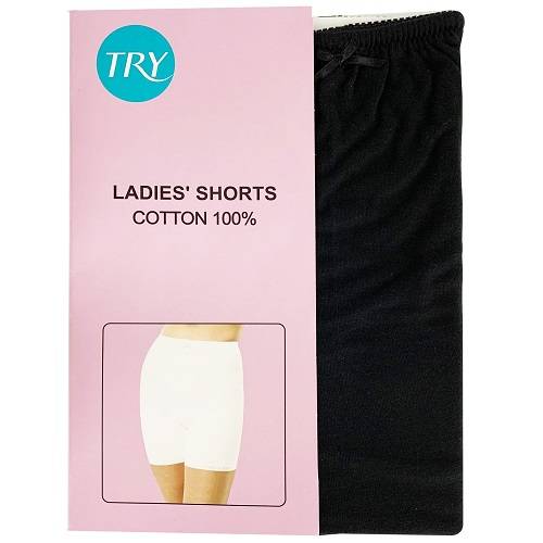 تراي شورت نسائي داخلي اسود قطن 100%