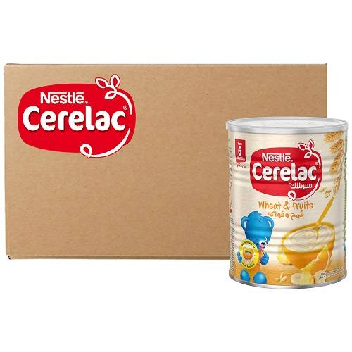 نستلة سيريلاك قمح وفواكة +6اشهر 400جم 24حبة 1كرتون