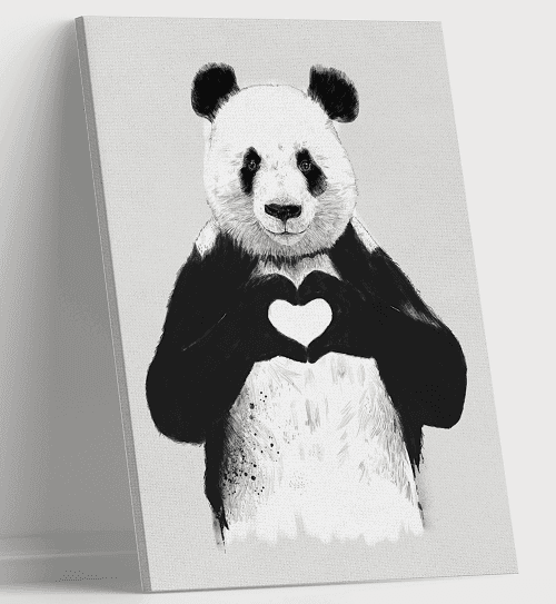 لوحة لحيوان الباندا من خام الكانفس عالي الجودة مع اطار داخلي رقم.2252023