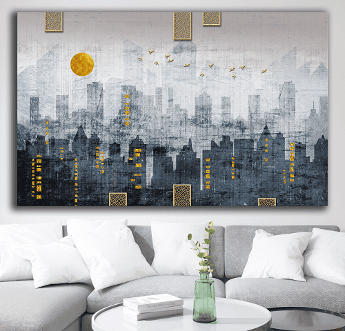 لوحة من الفن الحديث مصنوعة من خام الكانفس عالي الجودة مع اطار داخلي رقم.2252189