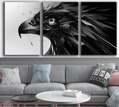 لوحة ثلاثية من الفن الحديث مصنوعة من خام الكانفس عالي الجودة مع اطار داخلي رقم.2252254