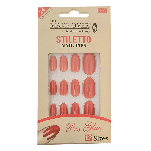 ميك اوفر طقم اظافر صناعية 24حبة مقاس12 موديل رقم.S2