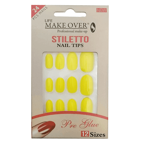 ميك اوفر طقم اظافر صناعية 24حبة مقاس12 موديل رقم.S13