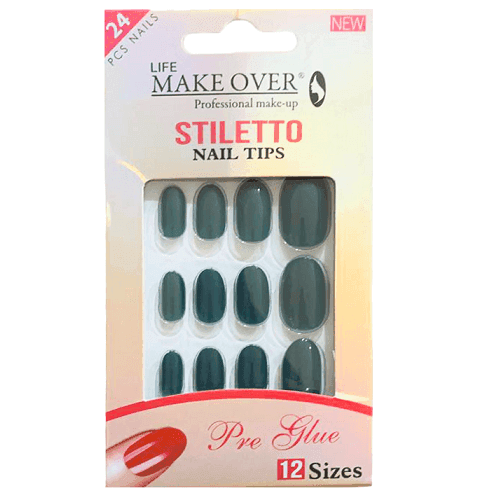 ميك اوفر طقم اظافر صناعية 24حبة مقاس12 موديل رقم.S16