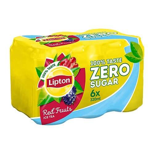 ليبتون ايس تي كوكتيل الفواكه زيرو سكر 320مل 6حبة