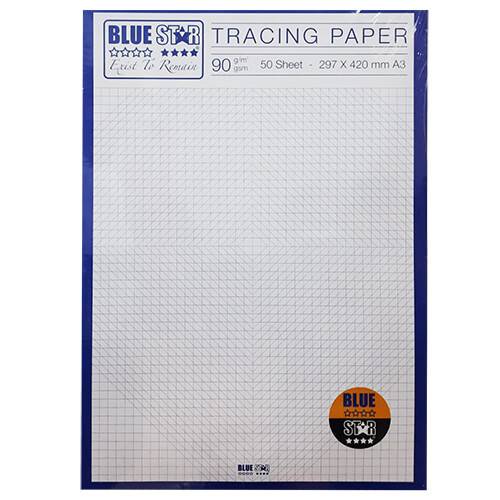 بلو ستار دفتر ورق شفاف لرسم الخرائط 50ورقة A3