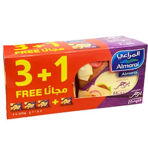 المراعي شرائح جبن برجر 10شرائح 200جم 3+1مجانا
