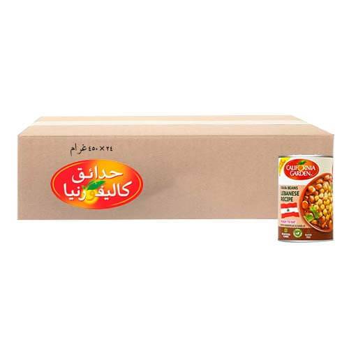 حدائق كاليفورنيا فول مدمس بالخلطة اللبنانية 450جم 24حبة 1كرتون