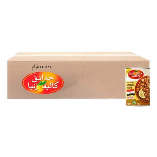حدائق كاليفورنيا فول مدمس بالخلطة المصرية 450جم 24حبة 1كرتون