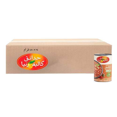 حدائق كاليفورنيا فول مدمس مقشور بالخلطة السرية 450جم 24حبة 1كرتون