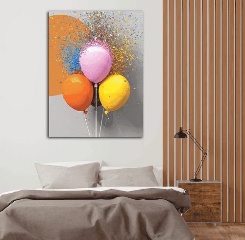 لوحة الوان البالون مصنوعة من خام الكانفس عالي الجودة مع اطار داخلي رقم.2252358