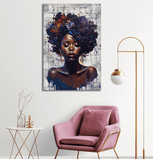 لوحة من الفن الحديث مختلطة مع التراث الخليجي من خام الكانفس عالي الجودة مع اطار داخلي رقم.2252399