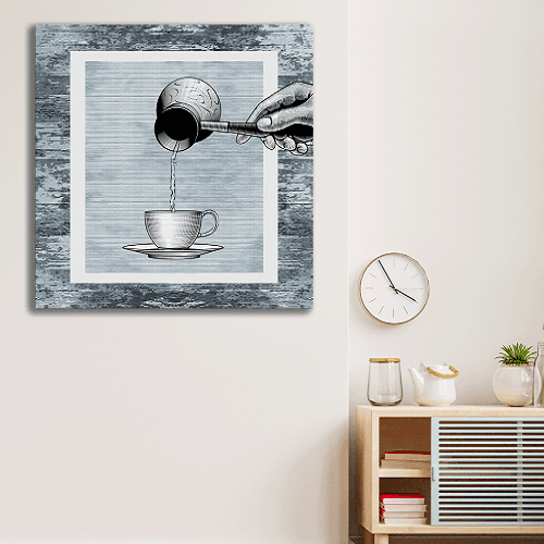 لوحة احادية للقهوة مصنوعة من خام الكانفس عالي الجودة مع اطار داخلي رقم.2252386