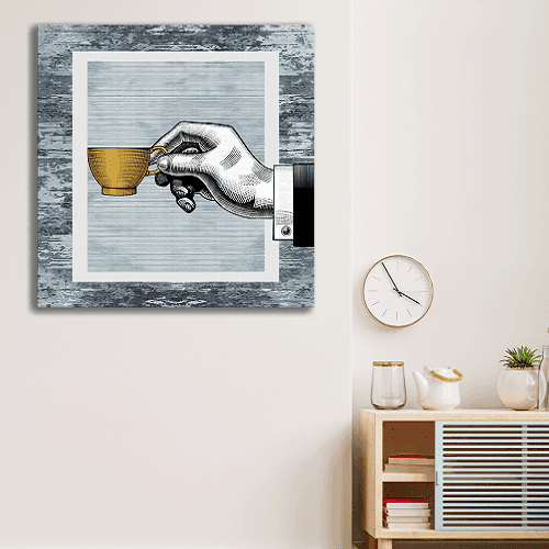 لوحة احادية للقهوة مصنوعة من خام الكانفس عالي الجودة مع اطار داخلي رقم.2252387