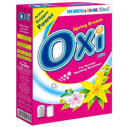 اوكسي مسحوق غسيل برائحة نسيم الربيع للغسالة النصف اوتوماتيك 120جم