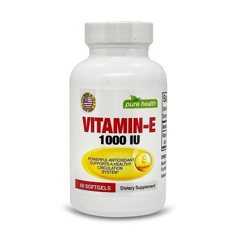 بيور هيلث فيتامين-اي 1000وحدة 60كبسولة