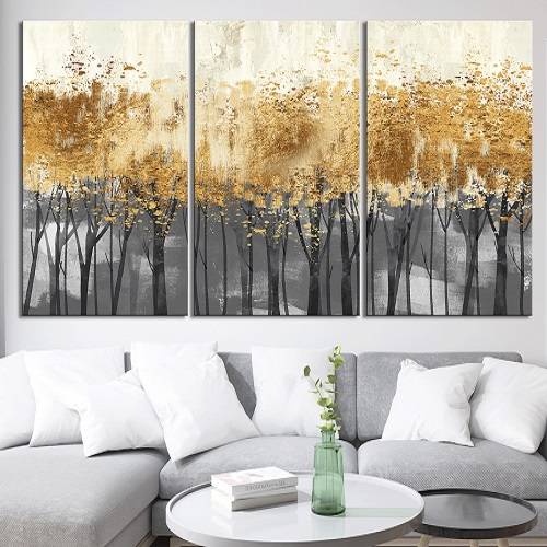 لوحة ثلاثية من الفن الحديث مصنوعة من خام الكانفس عالي الجودة مع اطار داخلي رقم.2252223