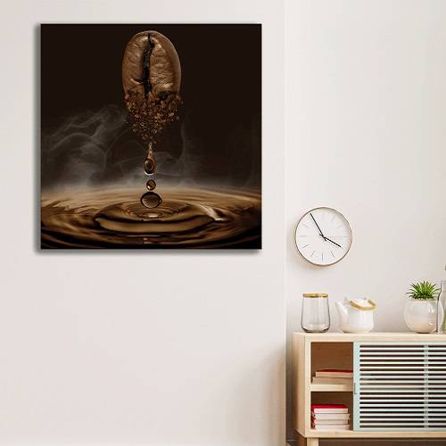 لوحة احادية للقهوة مصنوعة من خام الكانفس عالي الجودة مع اطار داخلي رقم.2252383