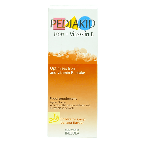 بيدياكيد شراب الحديد وفيتامين ب للاطفال بنكهة الموز 125مل