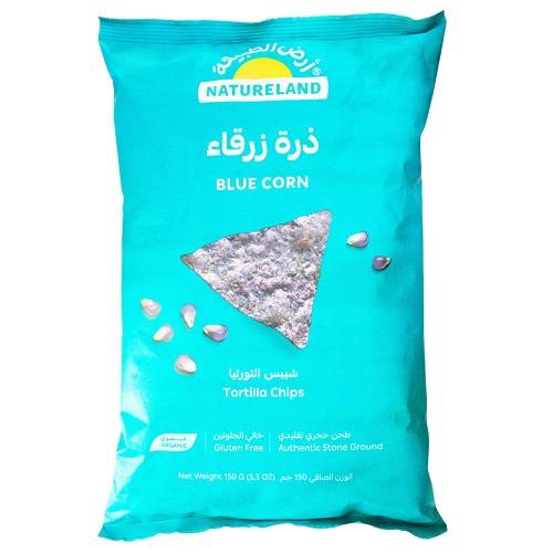 ارض الطبيعة شيبس التورتيا ذرة زرقاء عضوية 150جم