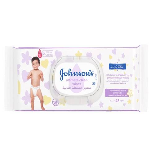 جونسون مناديل مبللة للاطفال لنظافة مثالية 48منديل