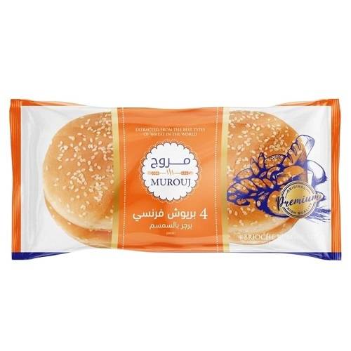 مروج بريوش فرنسي برجر بالسمسم 4حبة 240جم