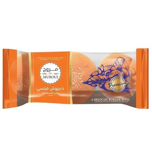 مروج بريوش فرنسي برجر بالسمسم 6حبة 360جم