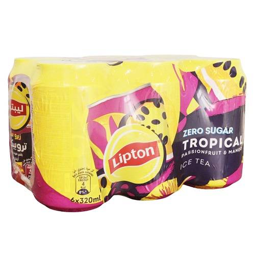 ليبتون ايس تي تروبيكال زيرو سكر 320مل 6حبة