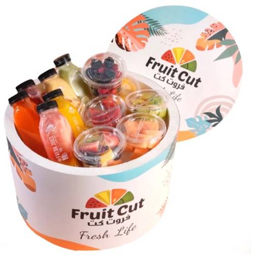 ايس بوكس فواكة مقطعة وعصائر 12حبة