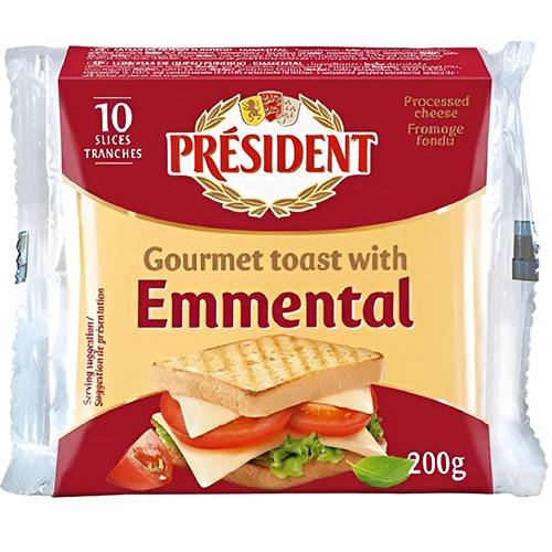 بريزيدن جبن مطبوخ بالايمنتال 10شرائح 200جم