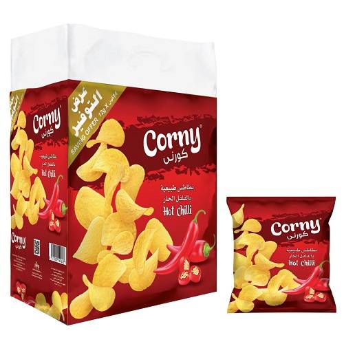 كورني شيبس بطعم الفلفل الحار 12جم 14حبة