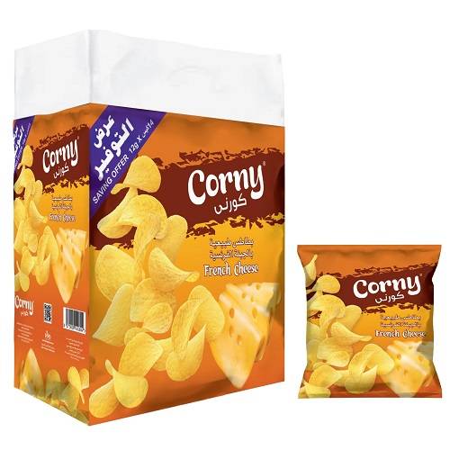كورني رقائق شيبس بالجبنة الفرنسية 12جم 14حبة