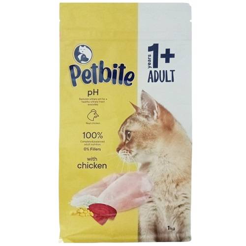 بت بايت طعام جاف للقطط بالدجاج من1سنة فما فوق 1كجم