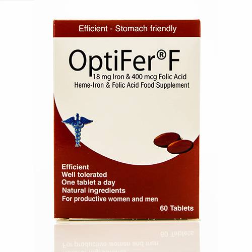 اوبتيفر اف 18 مجم حديد +400 مجم حمض الفوليك 60قرص