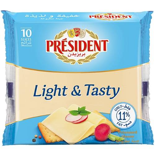 بريزيدن جبنة لايت 10شرائح 200جم