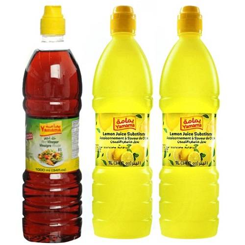 يمامة بديل حامض الليمون 1لتر 2حبة + خل احمر 1لتر