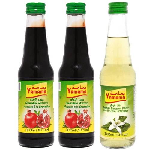 يمامة دبس الرمان 300مل 2حبة + ماء زهر 300مل