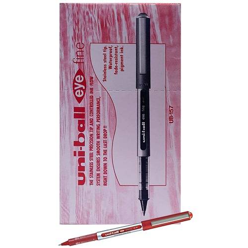 يونيبال قلم حبر سائل احمر 12حبة 