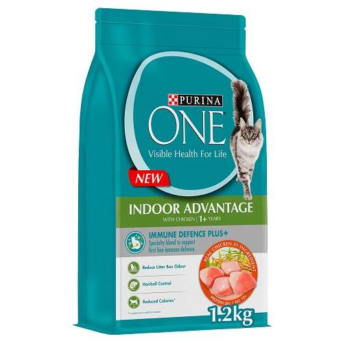 بيورينا ون اندور ادفانتج طعام للقطط بالدجاج 1سنه فما فوق 1.2كجم