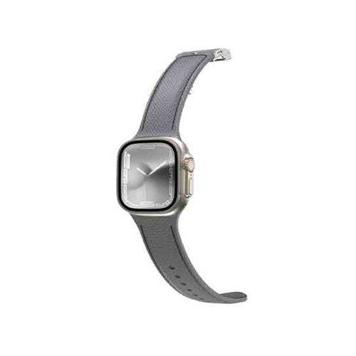 امايزينج ثينج سوار لساعة ابل تايتان سويفت من السيليكون بملمس الجلد رمادي رقم.15542